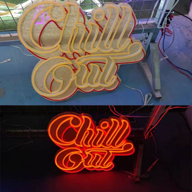 Chill neon sign e entsoeng ka letsoho outdo1