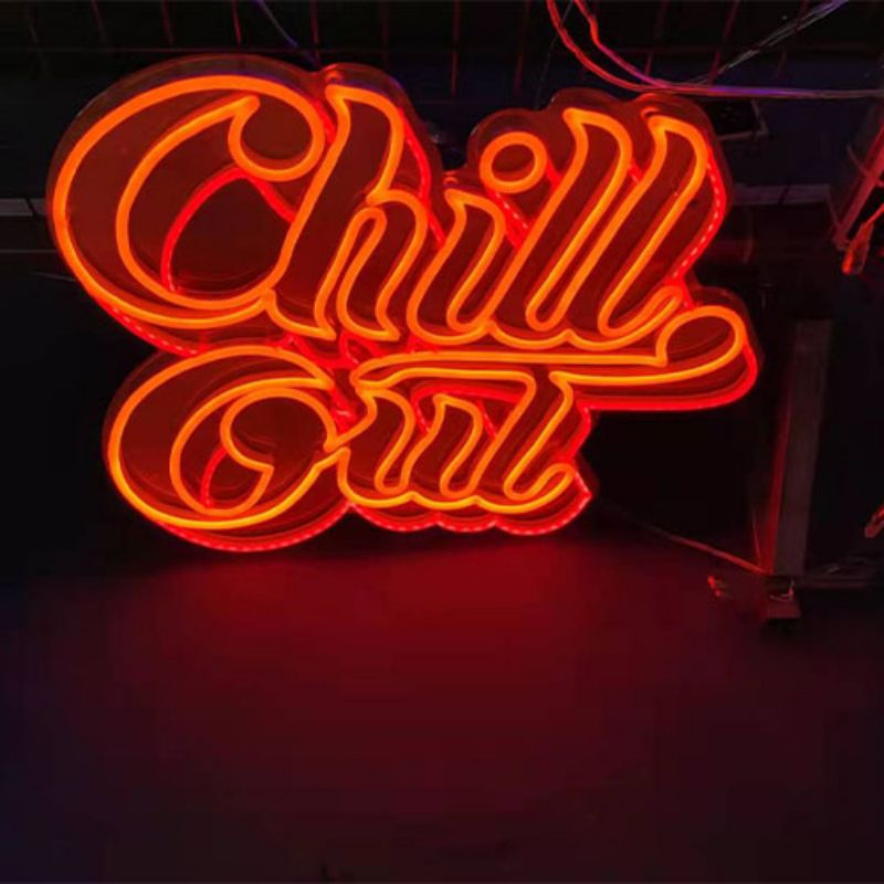 Enseigne au néon Chill outdo2 fait à la main