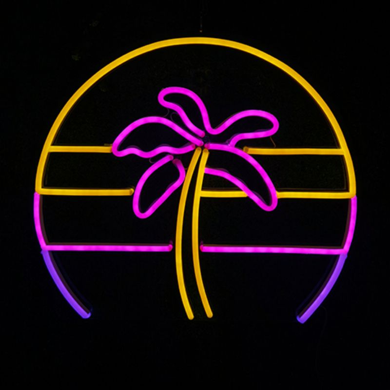 Coconut tree neonskylt porslin V2