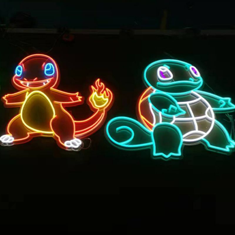 Tartaruga de debuxos animados personalizado neon s1