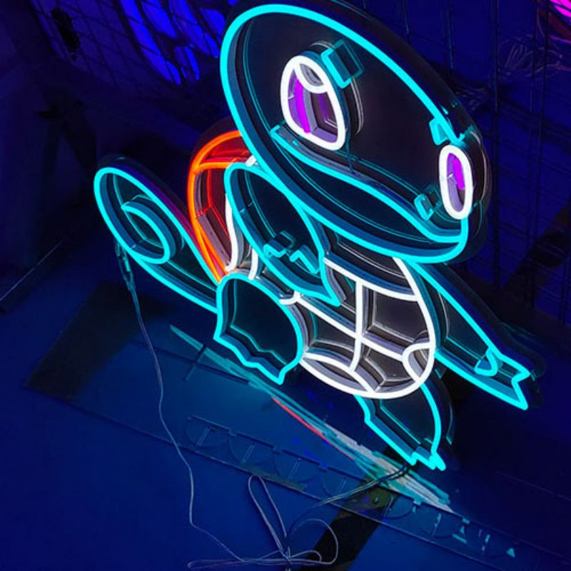 Tortuga de dibujos animados personalizada neon s4