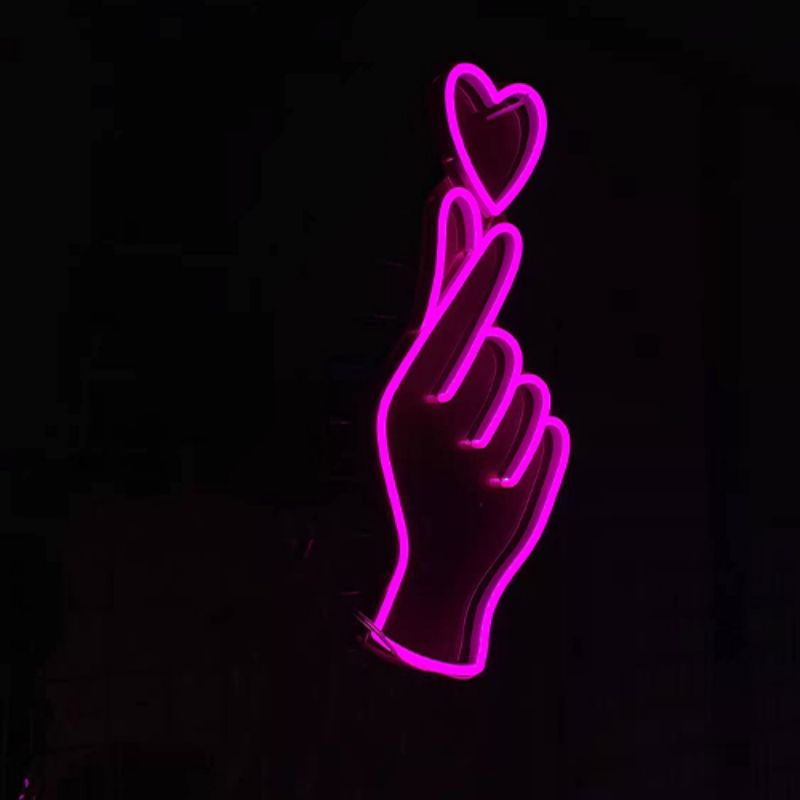 Isyarat tanda neon cinta jari4