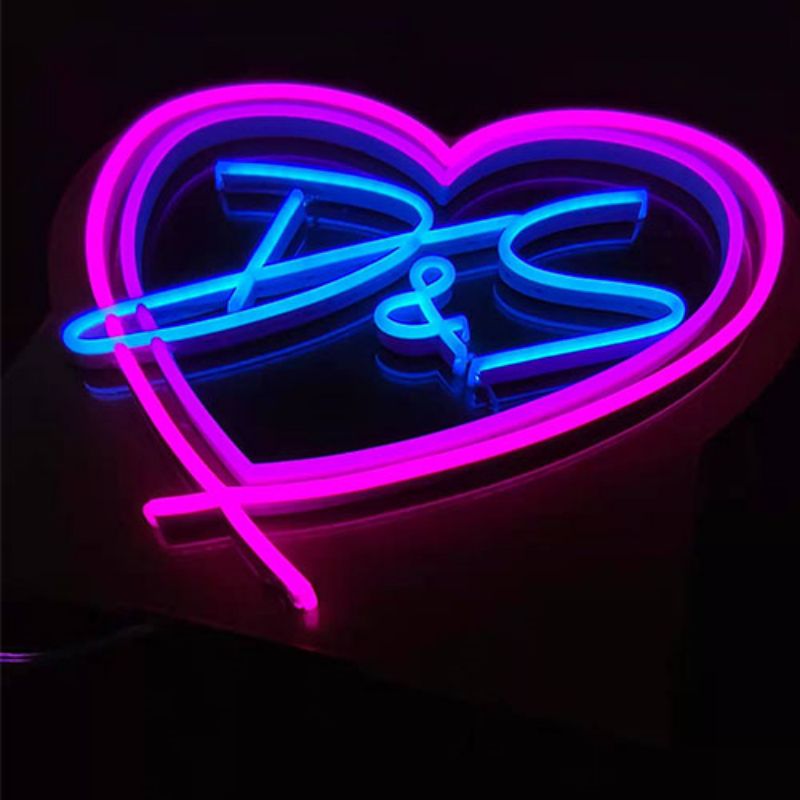 Ngakau aroha ingoa neon sign wedd3