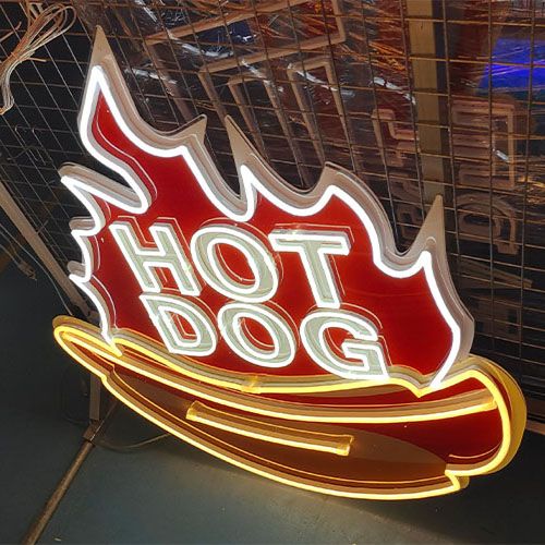 Hot dog neon signs fale kofe4