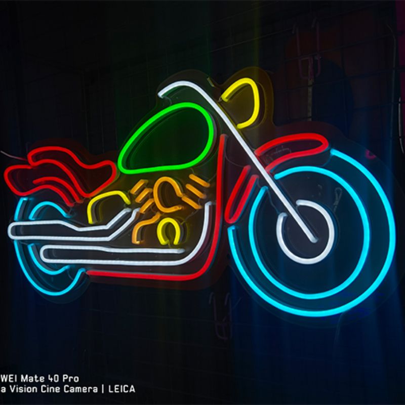 Papan tanda neon motosikal mancave 1