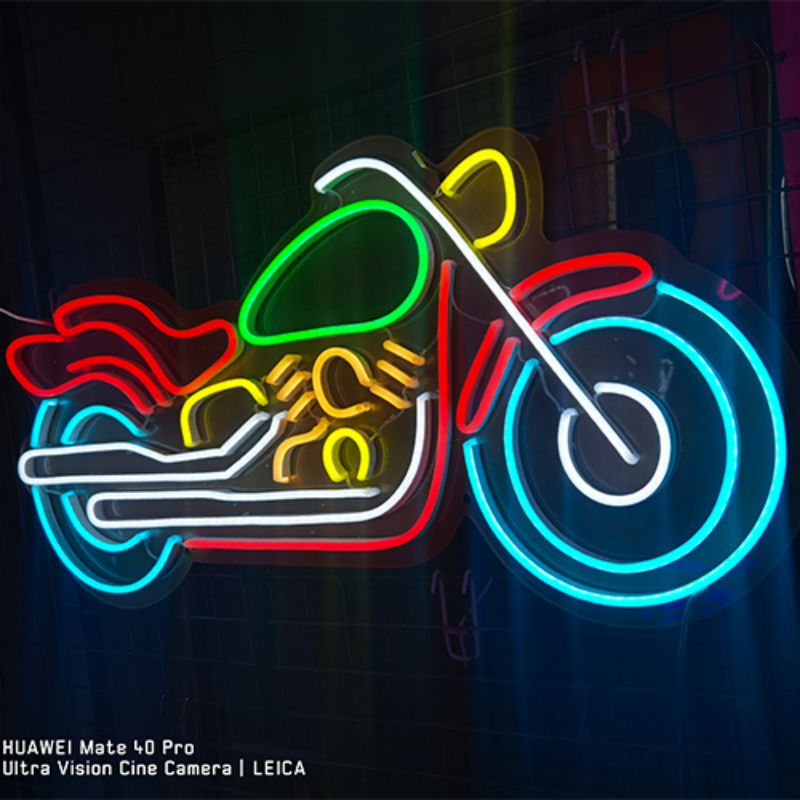 Papan tanda neon motosikal mancave 2