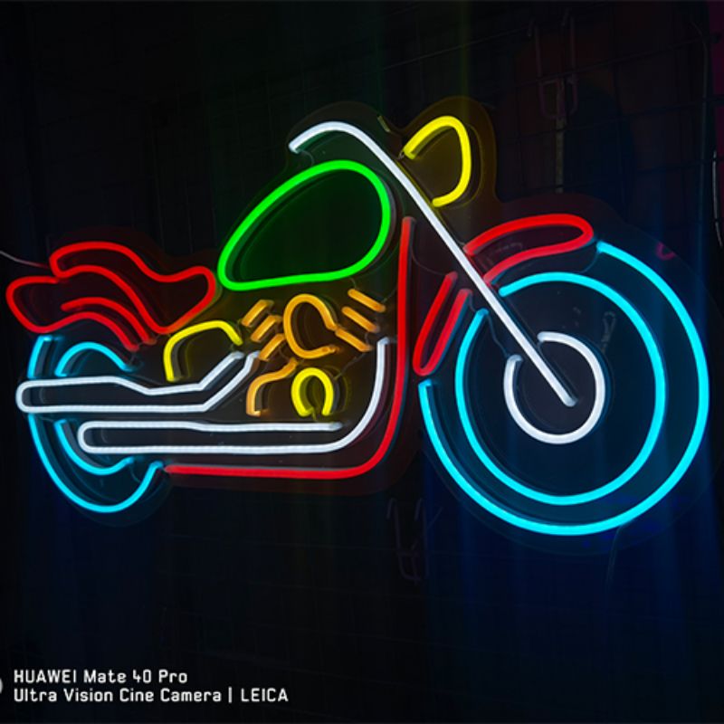 Papan tanda neon motosikal mancave 3
