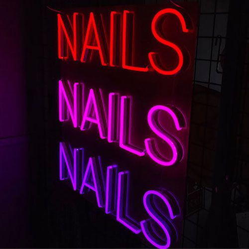 Nails neon Sign neon işıq sig3