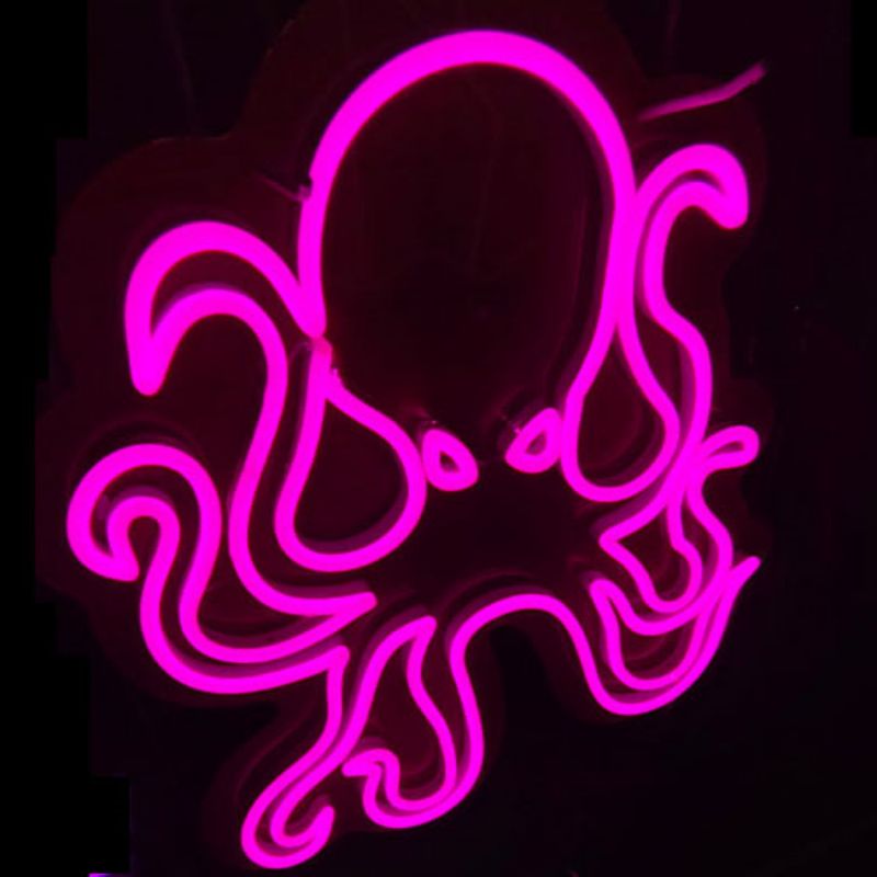 Semne cu neon Octopus cafenea2
