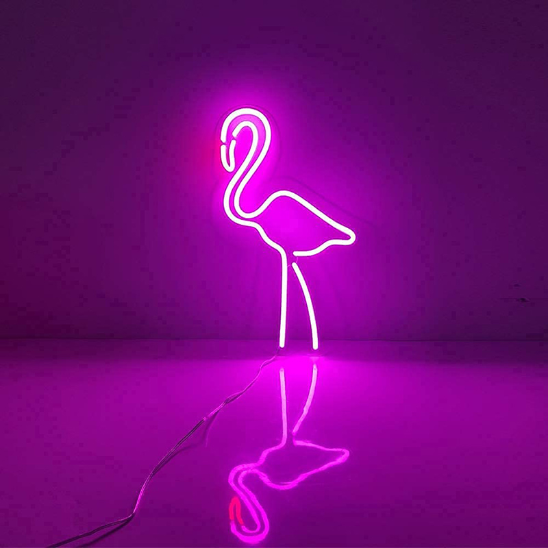 Ροζ φωτεινές επιγραφές LED Flamingo3