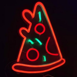 Cartel de neón de pizza feito a man neon3