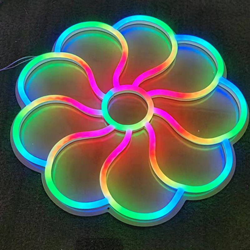 Sinal de néon de flor RGB personalizado le2