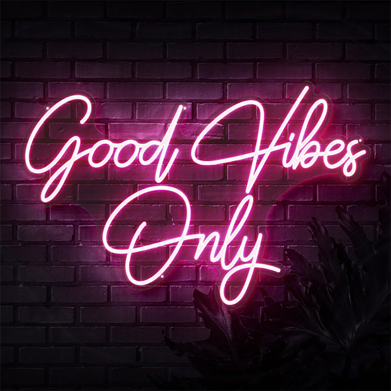 Неонавая шыльда Vasten ручной працы з дастаўкай без Moq Good vibes neon sgins4